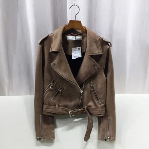 7 Color Autumn New High Quality Faux Suede Motorcycle Street Outerwear